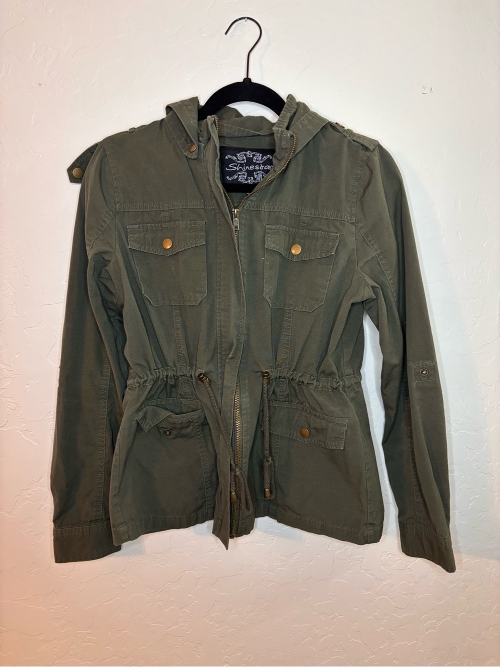 Shinestar Olive Utility Hooded Jacket for Women